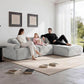 105" Modular Faux Leather Sectional Sofa Deep Seat L-Shape Removable Wipe-Clean Replaceable Cover