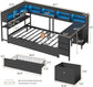 Twin Corner Bed with Desk, Storage & LED Lights - Multi-Functional with Charging Station
