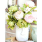 Artificial Peony Bouquets 2 Cream Beige Moss Green Silk Flower Bundles