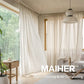 100 Inch Extra Wide Pinch Pleated Curtains, Light Filtering Natural Linen Semi Sheer Curtains 96 Inches Long