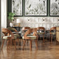 Modern Wood Dining Chairs Set of 4 Upholstered with Curved Back
