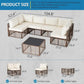 7-Piece Wicker Outdoor Patio Sectional Sofa Set with Cushions