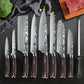 8pcs Kitchen Knife Damascus Stainless Steel Nylon Bag