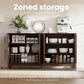 Fluted Sideboard Cabinet Solid Wood Walnut