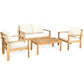 Outdoor 4-piece acacia wood patio set