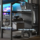 Metal Loft Bed w/ Desk Wardrobe Storage Stairs LED USB Port  Full Size