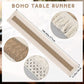7 Pcs Boho Table Runner and Round Placemats Set