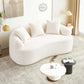 65" Curved Loveseat Sectional Sofa, Modern Plush Chenille Cloud Couch with 3 Pillows,