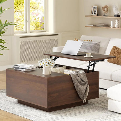 Wooden Lift Top Coffee Table with Storage,