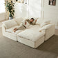 109" Modern Cloud L-Shaped 3-Seater Oversized Deep Seat Chenille Fabric