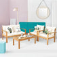 Outdoor 4-piece acacia wood patio set