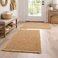 Waffle Weave Bathroom Mat, Super Absorbent Non-Slip Bath Mat with Tassels, Machine Washable, Brown (2 Sizes)