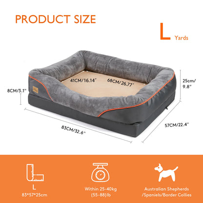 Jumbo Large Orthopedic Dog Bed Memory Foam