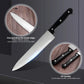 15pcs Chef Knife Set Stainless Steel with Scissors,Sharpening Rod,Solid Wood Holder