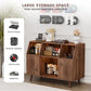 Large Record Player Table with Vinyl Storage and Display Shelf Holds up to 350 Albums,