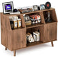 Large Record Player Table with Vinyl Storage and Display Shelf Holds up to 350 Albums,