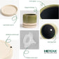 8 Inch Ceramic Planter with Drainage Hole & Saucer, Indoor Outdoor Round Pot in Green Beige