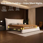 Queen Size Velvet Platform Bed Frame with Soft Headboard