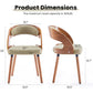 Modern Wood Dining Chairs Set of 4 Upholstered with Curved Back