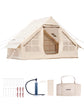 Inflatable Tent Easy Setup with Hand Pump,  Stove Jack, Storage Bag