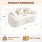 65" Curved Loveseat Sectional Sofa, Modern Plush Chenille Cloud Couch with 3 Pillows,