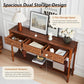 Sturdy 55.5 Carved Console Table with 3 Drawers