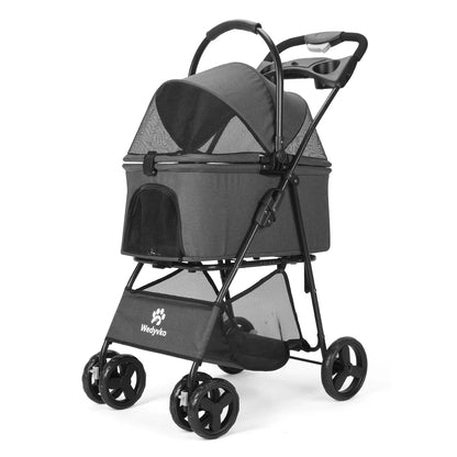 3 in 1 Pet Stroller with Removable Carrier, Folding Stroller for Small/Medium Dogs and Cats, Waterproof,