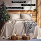 100% Linen Sheet Set Queen Size 4-Piece Breathable Bedding Deep Pocket  Natural Flax