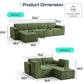 Green 4-Seat L-Shaped Sectional Sofa with Ottoman, Corduroy