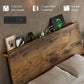 Queen Size Bed Frame with Adjustable LED Lights, Storage Headboard, Charging Ports