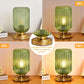 Rechargeable Touch Dimmable Cordless Table Lamp, Green Glass