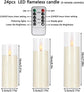 24-Pack Acrylic LED Flameless Candles with Remote & Timer - Battery Powered for Indoor/Outdoor