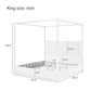 King Size Metal Canopy Bed Frame Tall Upholstered Headboard Corduroy
