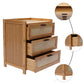 3- Drawer Bamboo Wood Bedside Table Nightstand