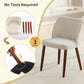 Linen Dining Chair Set of 4 with Wood Legs, Wing Backrest,