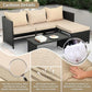 3-Piece Outdoor Wicker Patio Furniture Set with Loveseat, Sofa, and Cushions