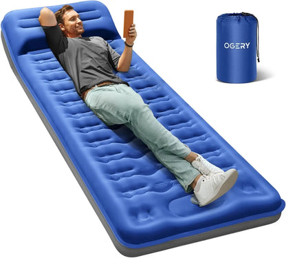 6" Extra-Thick Self-Inflating Camping Sleeping Pad with Built-in Foot Pump, Ultralight Air Mattress