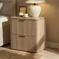 Fluted 2-Drawer Nightstand / Side Table Faux Marble Top Engineered Wood