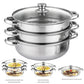 3 Tier Stainless Steel Steamer Pot with Lid