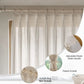 100 Inch Extra Wide Pinch Pleated Curtains, Light Filtering Natural Linen Semi Sheer Curtains 96 Inches Long