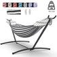 Hammock with Adjustable Stand- Stylish Hammock Bed w/Storage Bag, 600lb Capacity