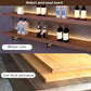 3-Tier Wall Mounted Wine Rack with LED Lights, Solid Wood and Iron for Home Bar Storage (120cm)