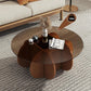 Modern Round Coffee Table with Solid Wood Legs, 31.5&