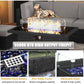 Outdoor Patio Furniture Set with Fire Pit, Wicker Rattan Sectional Sofa and Coffee Table