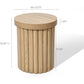 Fluted Round Wood Side Table