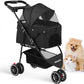Pet Stroller For Small Medium Cats Dogs 3 Wheels Foldable with Breathable Mesh