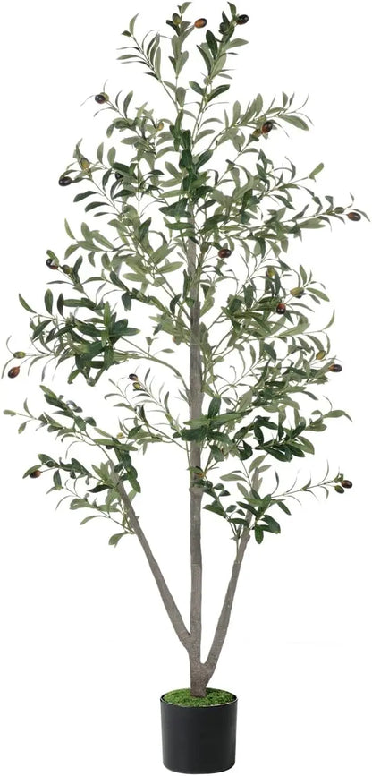 5FT Artificial Olive Tree with Planter, Moss & Lights