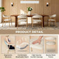 Dining Chairs Set of 2, Modern Linen Fabric Upholstered