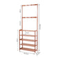 185cm Large Wooden 5 Tiers Hall Tree Hat Coat Stand Shoe Rack﻿