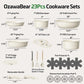 23-Piece Non-Toxic Ceramic Cookware Set with Detachable Handles
